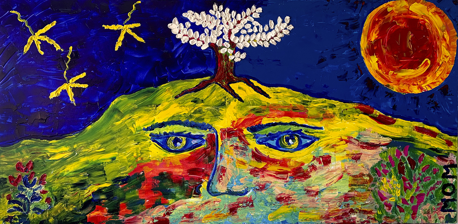 1 %22El%20sueño%20de%20Gea%22%20195x150%20Acrílico%20y%20arena